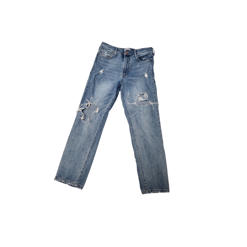 Dear John Distressed Straight Leg Jeans Medium Wash Blue Denim Size‎ 28